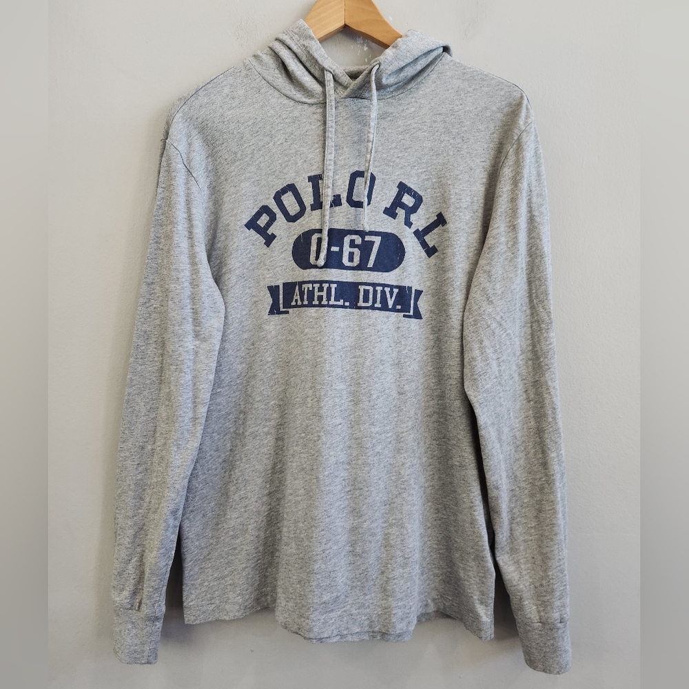 Polo Ralph Lauren Athletic Div. Lightweight Gray Hoodie Men's Size Small